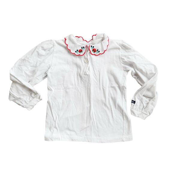 Vtg 1990s Osh Kosh Made in USA Peter Pan Collar Top Sise 6 - Picture 1 of 4